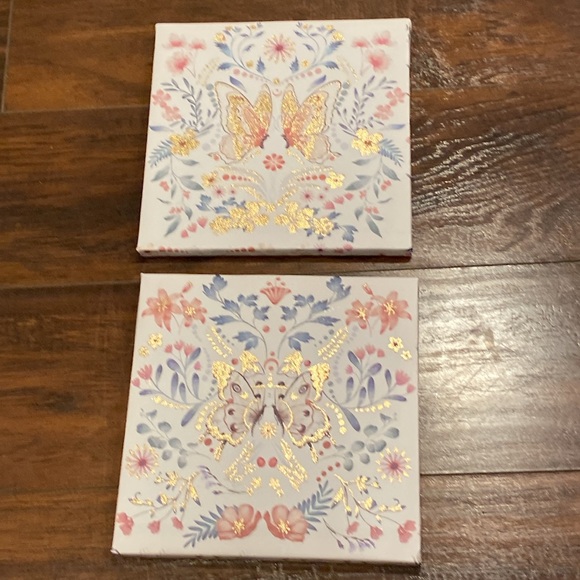 Floral Butterfly Canvas Art Set - Picture 1 of 12